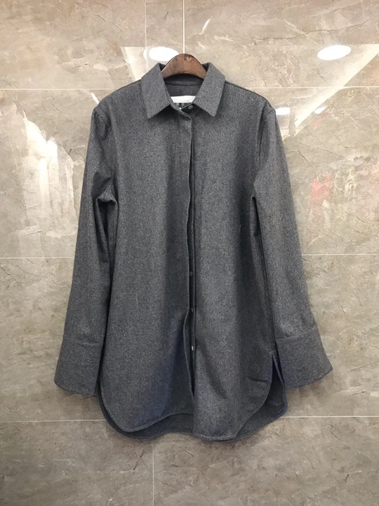 

2019 Early Autumn New Lady Turn Collar Pure Decorative Long Sleeve Loose Fabric Blouse 901