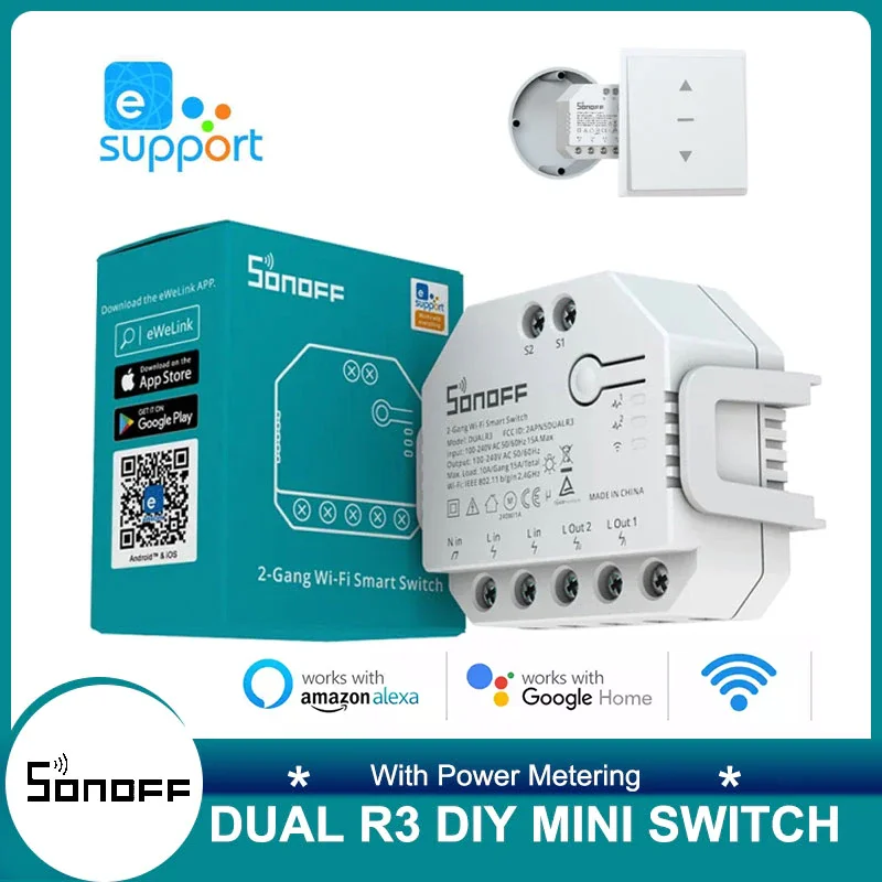 Двухрелейный модуль SONOFF DUAL R3 для умного дома сделай сам миниатюрный умный Wi-Fi