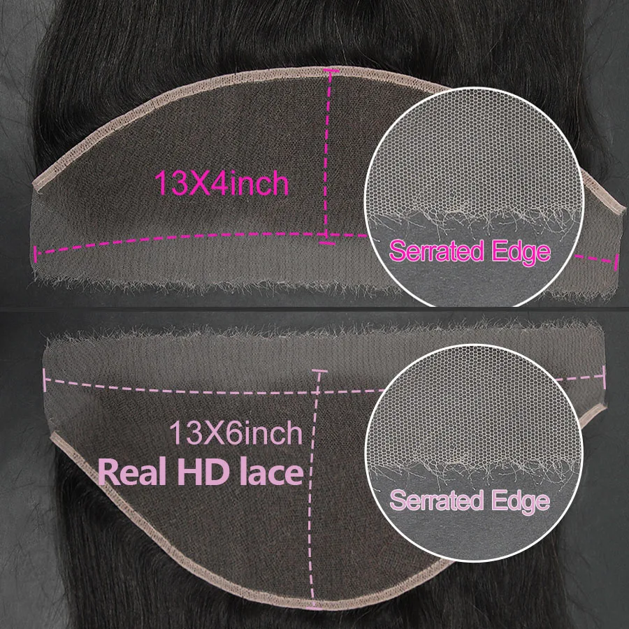 Human Hair Extensions Human Hair Closure Human Hair Lace Product Human Hair Frontal WOWANGEL HD Lace Frontal Only 13x6 13x4 7x7 6x6 5x5 Straight Hair 100% Real HD Lace Closure Only Transparent Melt Skins