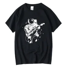 

XIN YI Men's t-shirt 100% cotton short sleeve Funny spaceman print o-neck cool street style loose men tshirt o-neck male t-shirt
