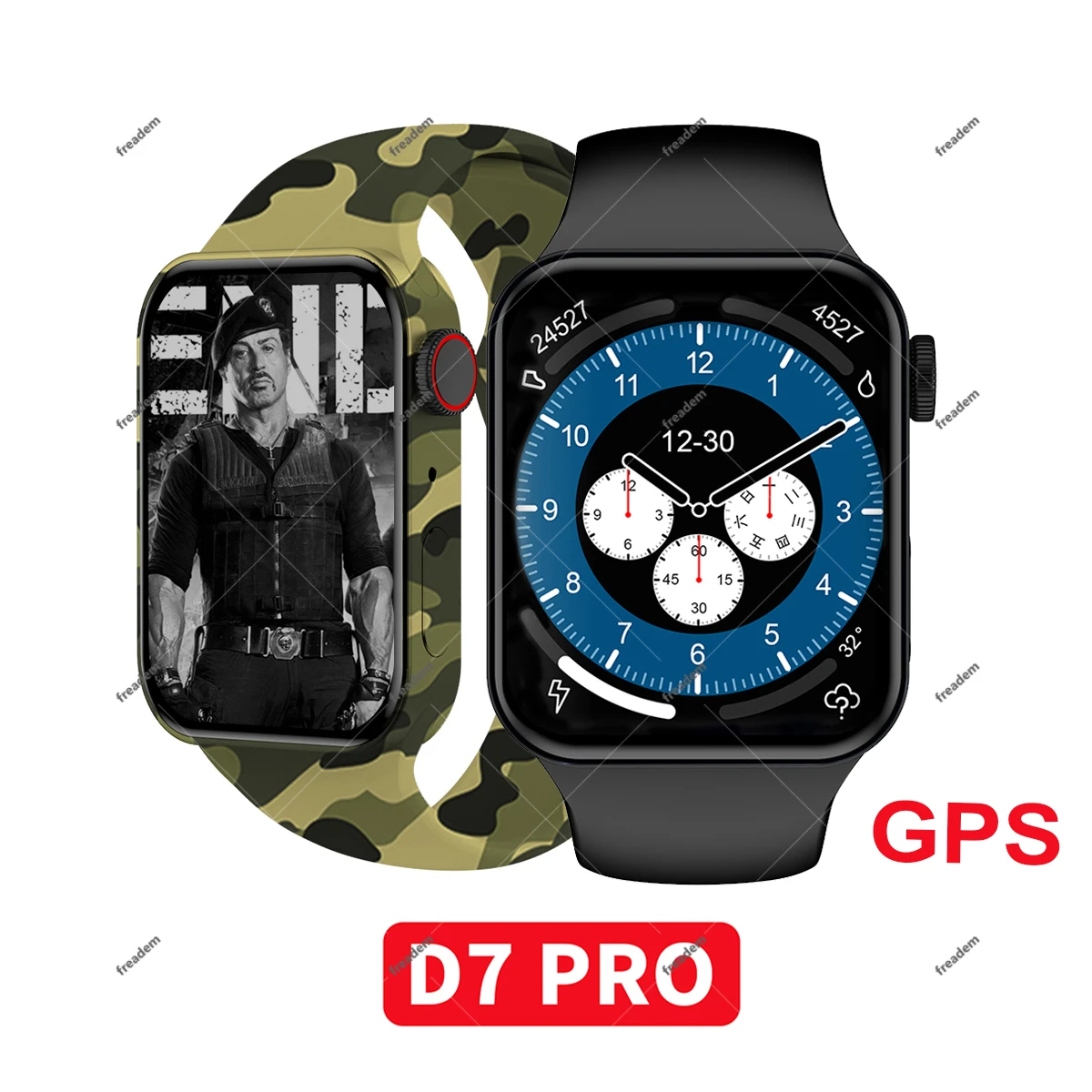 Smartwatch D7 Pro 1.77"  HD Screen GPS Bluetooth Call Heart Rate Long Life Battery for Men Women Android IOS PK W37PRO IWO7