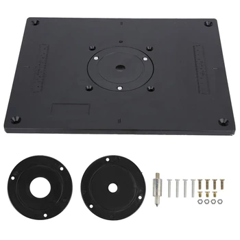 

Multifunctional Aluminum Router Table Insert Plate With 4 Router Insert Rings Screws For Woodworking Benches Router Table Plate