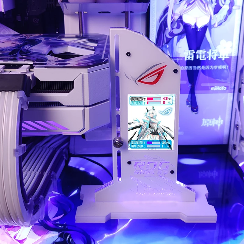 【専用】モニター２台とグラフィックボード VGAグラフィックカードホルダー,2.4インチLCDディスプレイ付き