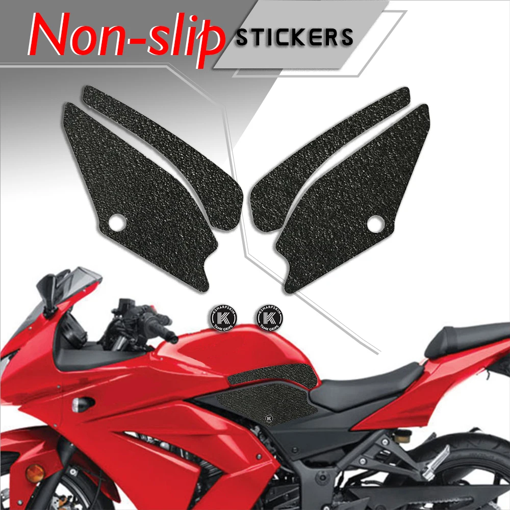 

Motorcycle fuel tank pad tank grip protection Non-slip stickers knee grip side applique for KAWASAKI 2008-2012 NINJA 250R