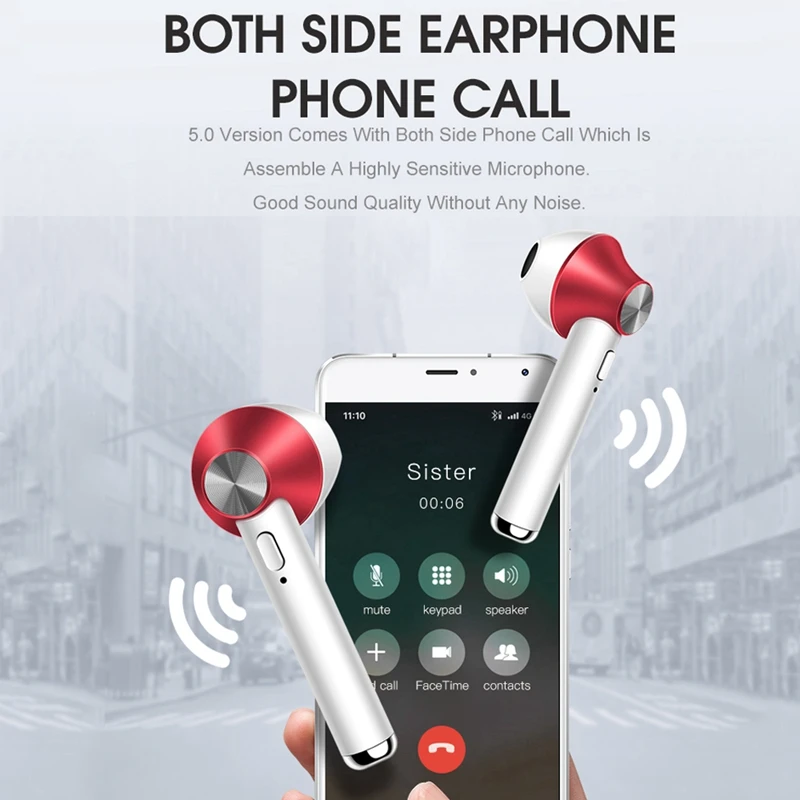 TWS 2019 Wireless Earphone Portable Bluetooth Headset Earbud With Mic for IPhone X 8 7 Plus Android Phones Huawei