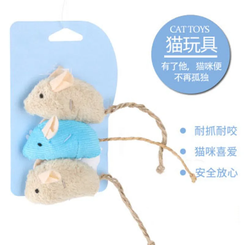 3Pcs/Set New Plush Simulation Mouse Cat Catnip Toy Plush Mouse Cat Scratch Bite Resistance Interactive Mouse Toy Cat Toys