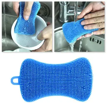 

Silicone Brush Dish Washing Brush Bowl Pot Pan Wash Cleaning Cooking Tool Accessories Scouring Brushes Cleaner Kitchen Spon Q6D4