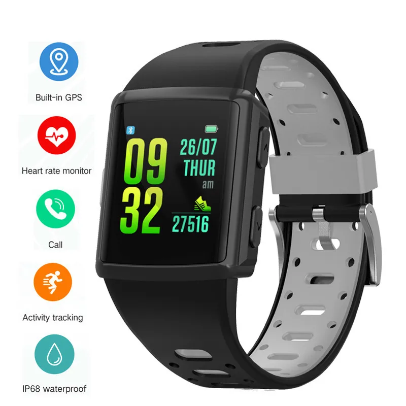 

Ssmarwear M3 Gps Sport Smart Watch Ip68 Waterproof Heart Rate Tracker Multi Sports Mode Full Touch Color Screen Fitness Bracelet