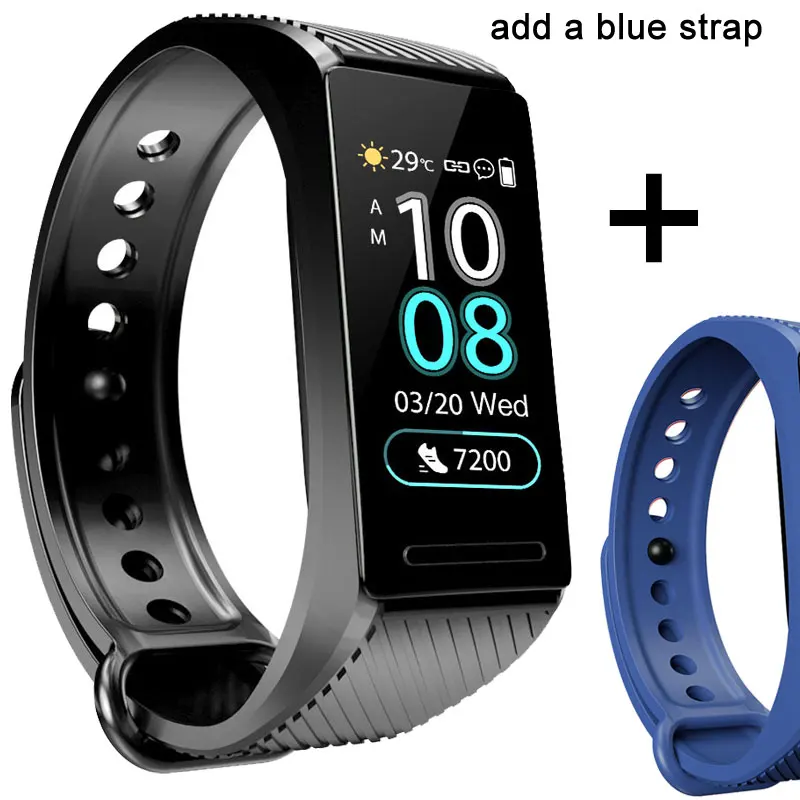 Умный Фитнес-браслет для измерения артериального давления для мужчин t фитнес-трекер монитор сердечного ритма водонепроницаемые Смарт-часы для женщин и мужчин - Цвет: TD18 A Blue strap