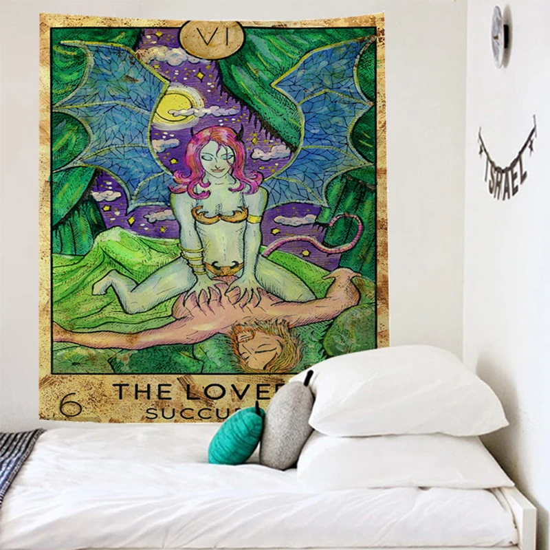 hippie decor tapiz tarot tapestry mandala wall hanging carpet drap mural trippy tapestry