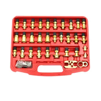 

32Pcs Automotive Air Conditioning Leakage Detection Aluminum Joint Tools and Equipmen Leak Check Plug Maintenance Instrument