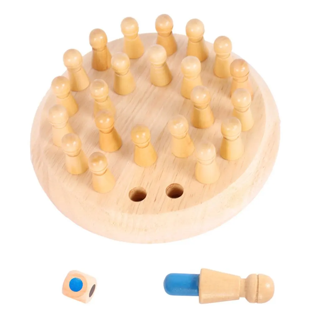 2018 NEW Kids Memory Match Stick Chess Wooden Chess Checkers Board Game Family Party Game Puzzle Baby Educational Toys