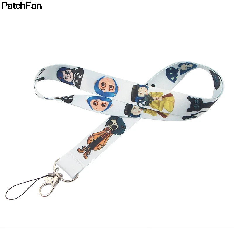 Patchfan мультфильм Коралина ужас фильм брелок ремешок тесьма на шею Ткань id держатель значка Ожерелье Аксессуар A2621