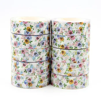 

New 10pcs/set 15MM*10M Beautiful Elegant floral Decorative Washi Tapes Paper DIY Scrapbooking Adhesive Masking Tapes