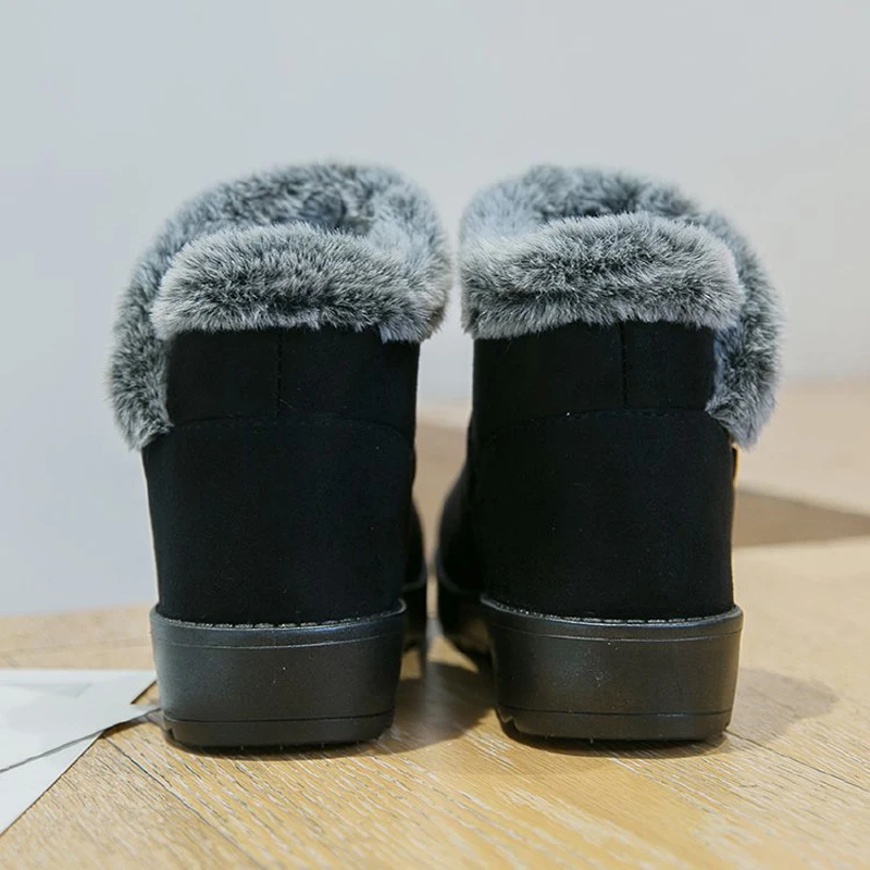 E TOY WORD Winter shoes warm cotton boots women shoes flat plush non-slip comfortable snow boots middle-aged Booties Women