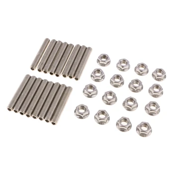 

16 Pack Stainless Steel Exhaust Manifolds Stud Bolt Kit Designed for 2 Manifolds Ford 4.6 & 5.4 Liter V8 Engine