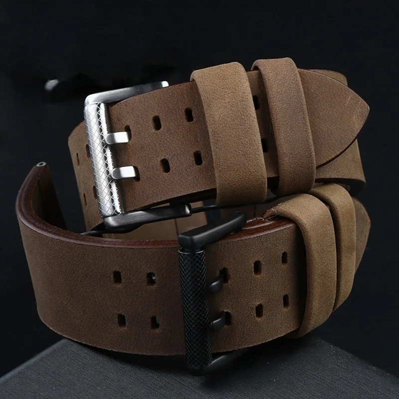 

Ремешок из натуральной кожи для Luminox 1879 1940 1920 1925 1927, армейский Спортивный Коричневый браслет из воловьей кожи, браслет на запястье 26 мм