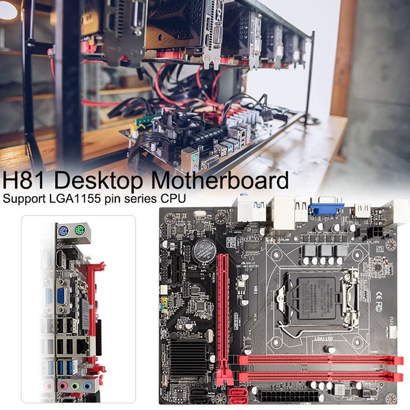 Материнская плата H81 для настольного компьютера с разъемом Lga 1150 Pins I3 I5 3470 4590 Cpu Super B85 Micro-Atx Uefi bios