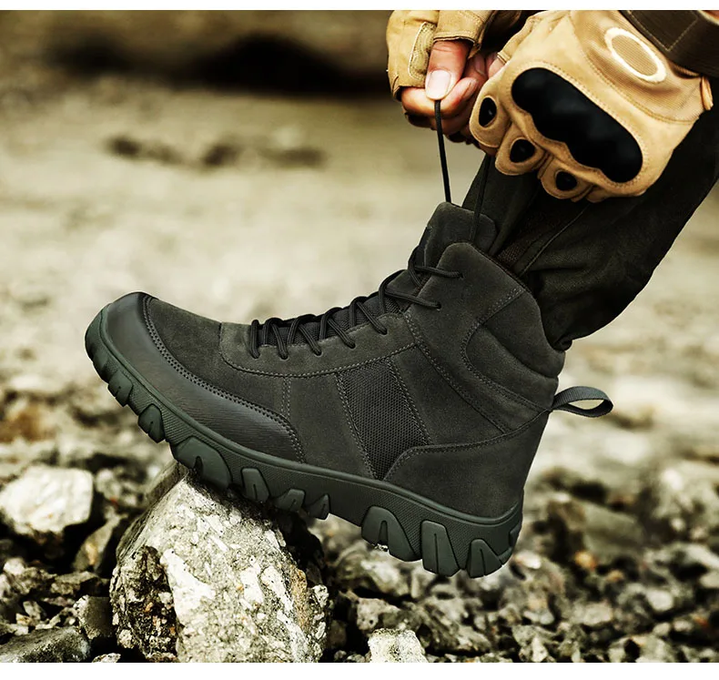Большой Размеры Для мужчин военный десант Армейские ботинки мужской открытый Водонепроницаемый походы обувь Кроссовки противоскользящие носки спортивные сапоги в стиле «милитари»