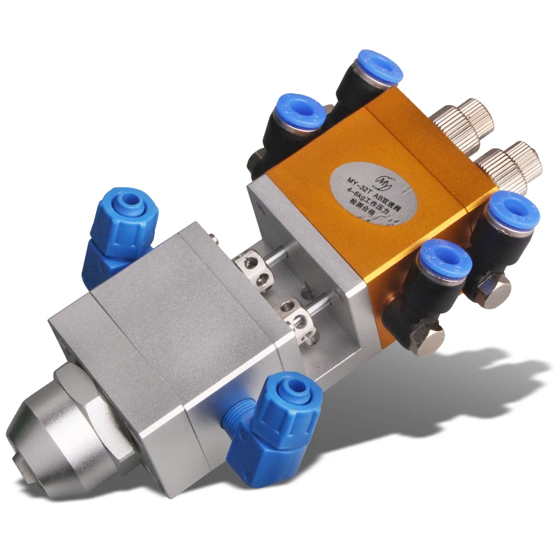 

MY32T Double Liquid Dispensing Valve Ab Glue Mixing Valve Double Cylinder Lifting Back Suction Epoxy Resin Mixed Tape Fine-tune