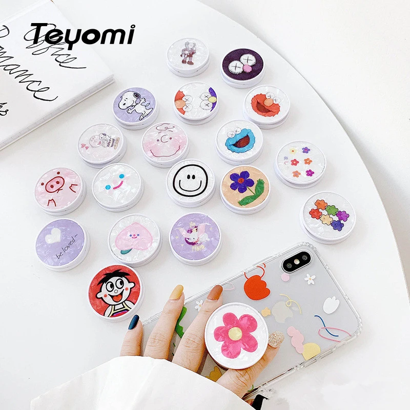 

Universal Phone Socket Stand Bracket Expanding Stand stretch grip phone Holder Finger Cute Cartoon Stand for iphone 7 8 Plus XS
