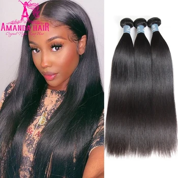 

Brazilian Hair Weave Bundles Straight Hair Wholesale Bundles 10-30 Inch 100% Human Hair Bundles Remy Hair Extensions For Women