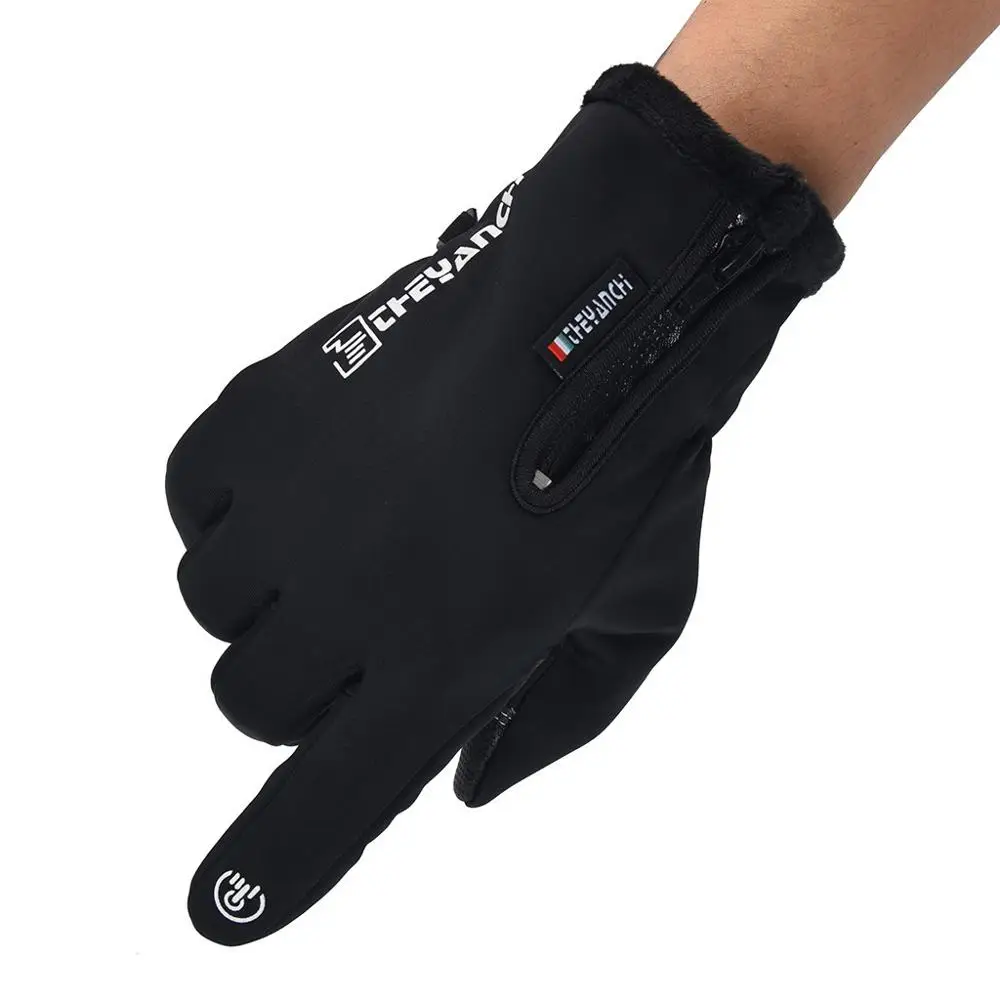 Unisex winter non-slip wool warm waterproof full finger touch screen gloves outdoor sports waterproof wind screen induction 20N4