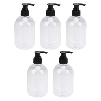 

5 Pcs 350ml Useful Shower Gel Bottles Containers Toiletry Bottles Refillable Shampoo Container Liquid Bottle for Home Bathroom (