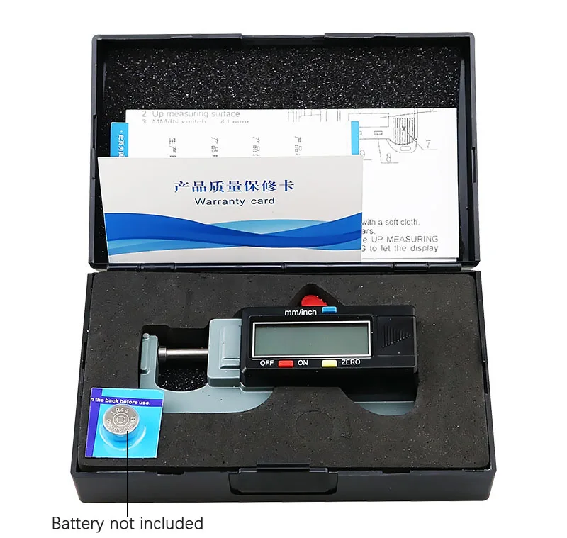 Thickness Gauge Precise Digital Thickness Gauge Meter Tester Micrometer Lateral Thickness Gauge For Leather Steel Plate Cloth 0-12.7 Mm/0.01mm