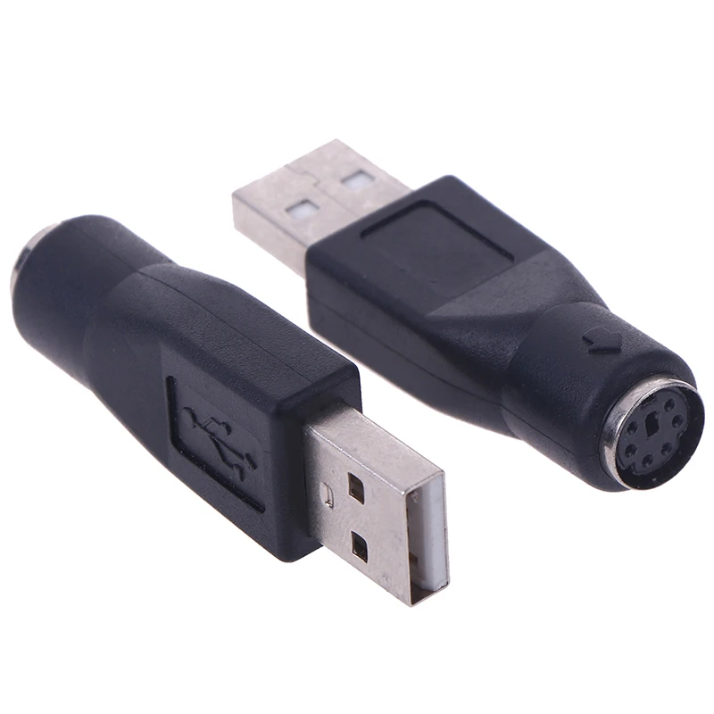 2PCS PS//2 Female to USB Male Adapters Converter For PC Computer Keyboard PVCA