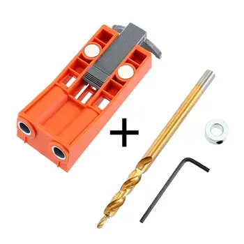 

9.5mm Woodworking Oblique Hole Locator Drill Guide Magnetic Hole Pocket Jig Kit Y1QB
