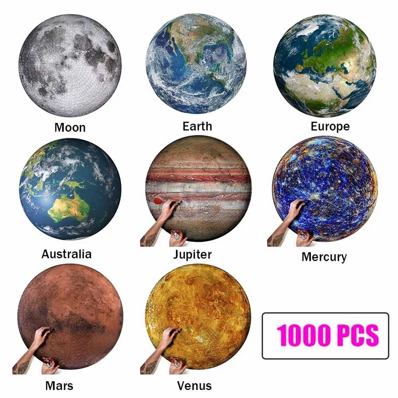 The Moon Puzzles 1000 штук сложная для взрослых головоломка игрушки Луна и земля Обучающие