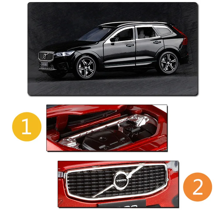 JK1/32 Volvo XC60 внедорожник Шесть Дверей металлический звук и светильник воин сплав модель автомобиля игрушка мебель коллекция