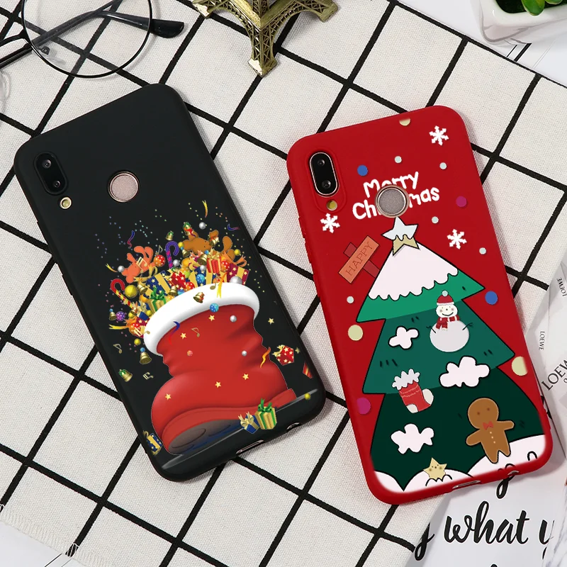 

Merry Christmas Xmas Tree Gifts Matte Silicone Cases For Huawei P30 P20 Pro P10 P9 P8 Lite 2017 P20 Lite 2019 P Smart 2019 Cover