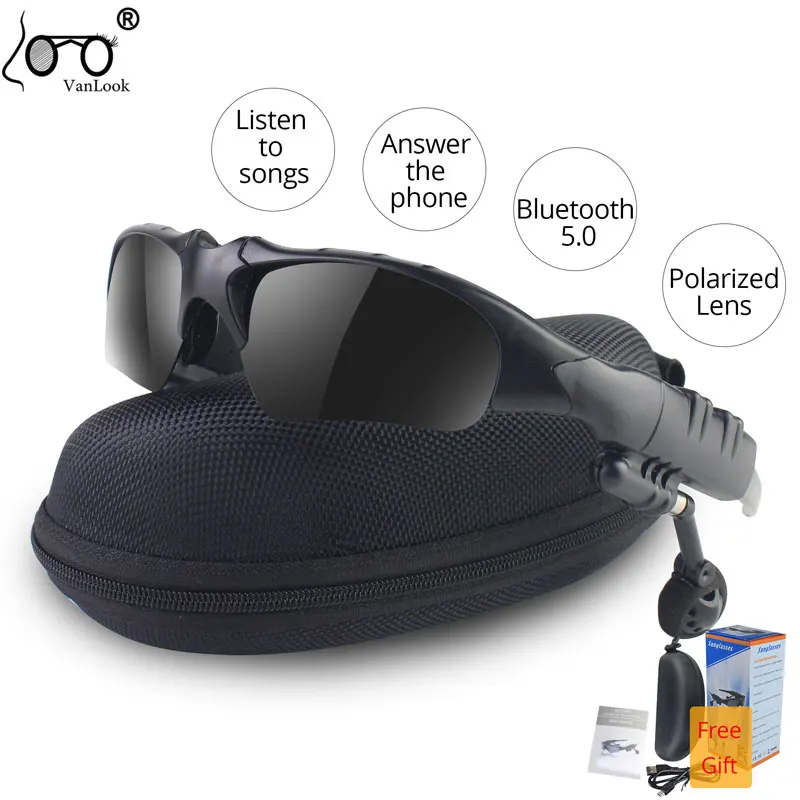 Vanlook Men's Bluetooth Sunglasses For Women Sport Stereo Wireless Headset Telephone Driving Sunglasses Mp3 Riding Eyes Glasses