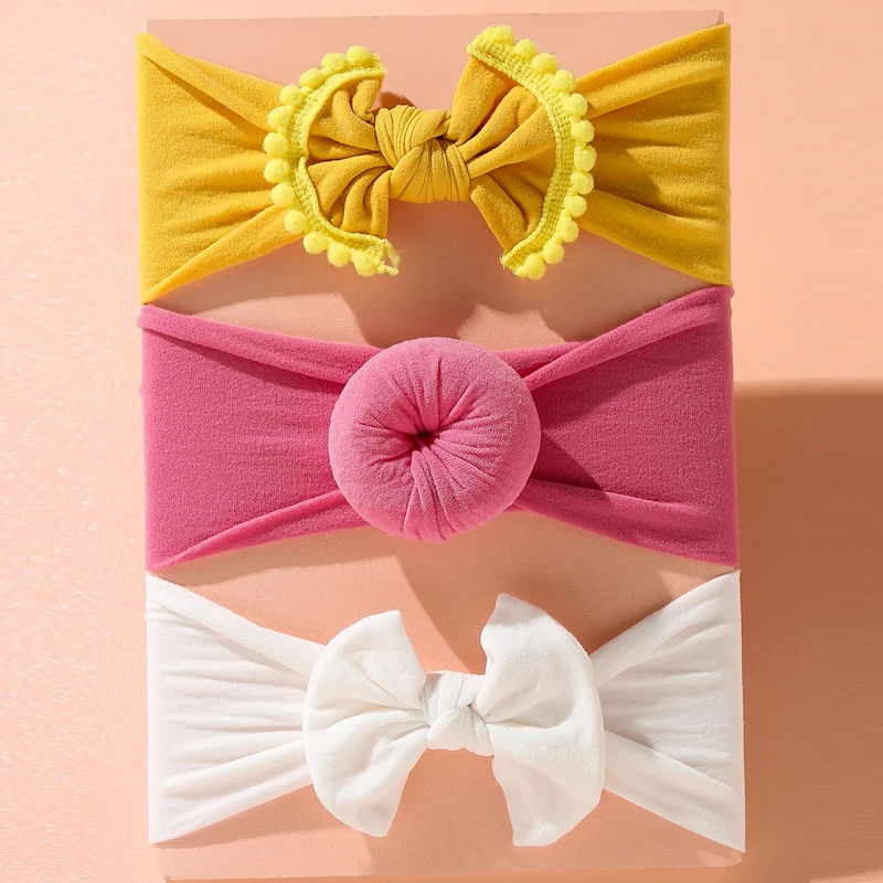 3pcs Baby Headbands Elastic Hair Bows for Baby Girls Hair Accessories Forwer Print Newborn Turban Headbands for Toddler Girls baby accessories girl