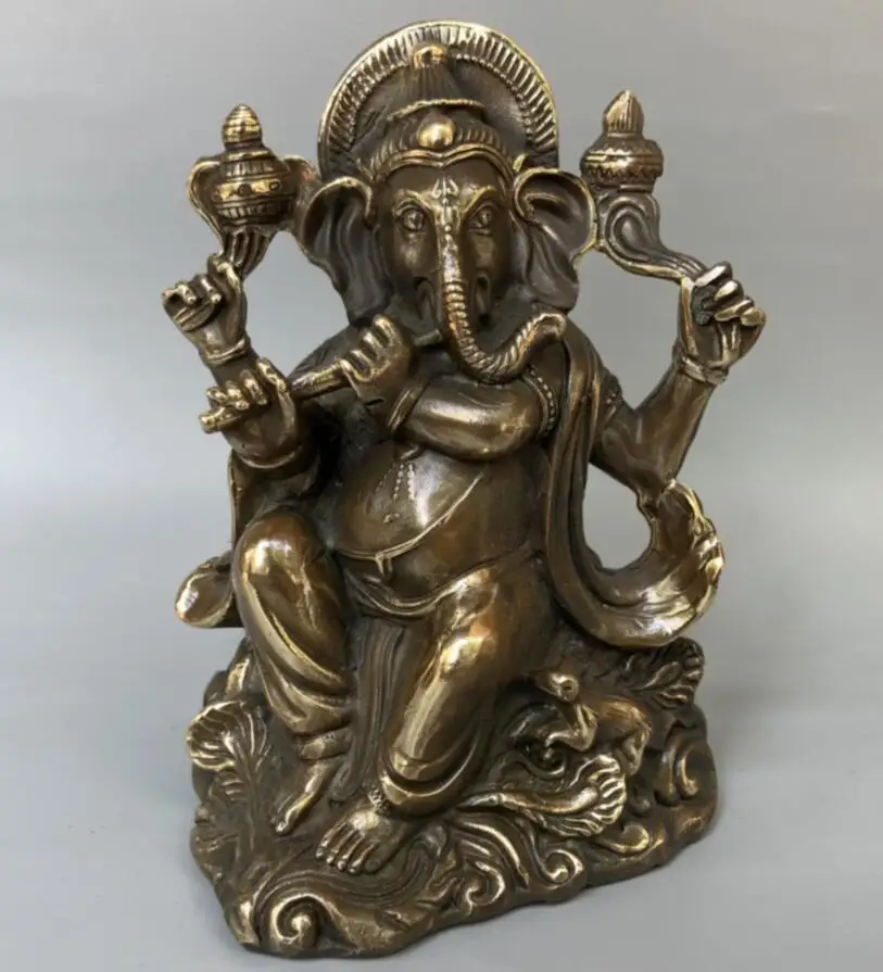 

China brass archaize elephant god crafts statue