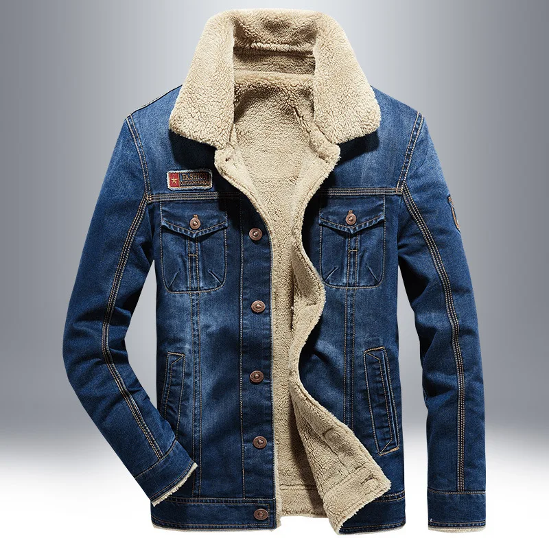 

Autumn Jeans Coat Men's Loose-Fit Tooling Jacket Function Cowboy Clothing Spring And Autumn Large Size plus Velvet Popular Brand
