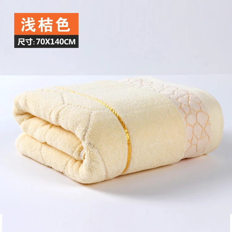 light yellow 140x70 см банное полотенце s Хлопковое полотенце 6 цветов Доступно хлопковое волокно натуральное экологически чистое вышитое банное полотенце - Цвет: light yellow