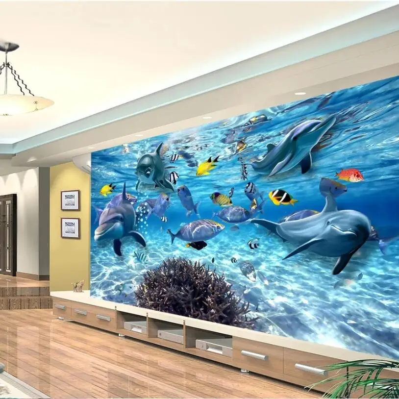 Beibehang papel де parede на заказ Большая фреска модное украшение дома подводный мир 3D ТВ фон обои