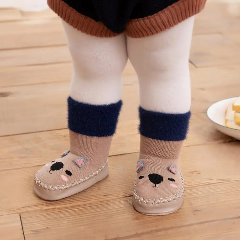 Зимние носки для малышей Одежда для мальчиков и девочек Chaussette Enfant, хлопковые детские гетры, детские носки-тапочки нескользящие носки для малышей A40