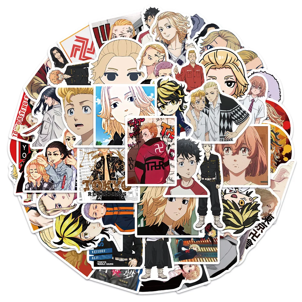 10/30/50PCS Anime Tokyo Avengers Sticker Laptop Skateboard Mobile Phone Graffiti PVC Gift Toy Waterproof Sticker Wholesale