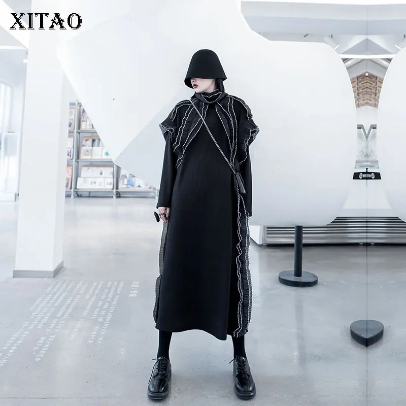 XITAO Lazy Oaf необычное женское платье с кружевным воротником уличная одежда размера