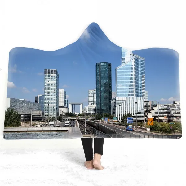 1 шт. город 3D принт Парижское полотенце плед из флиса, меха с капюшоном для девочек пледы носки теплые носки из микрофибры теплый плед 150x200 см - Цвет: Color-13