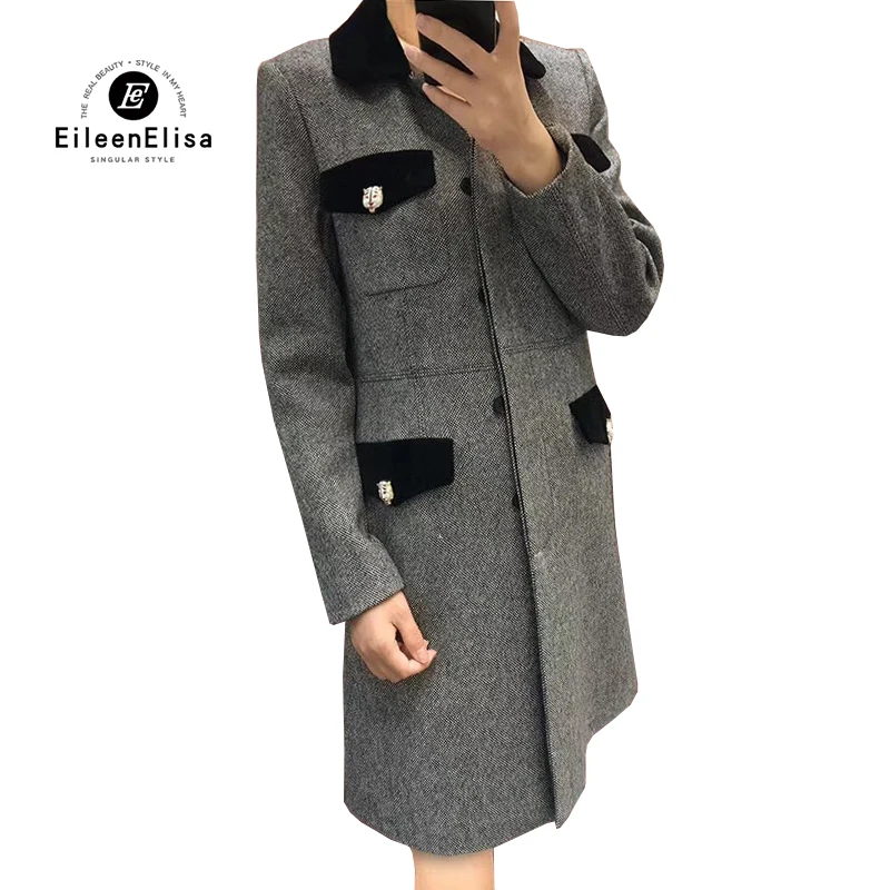 

2019 Autumn Winter Female Overcoat Long Woolen Coat Women Wool Outwear