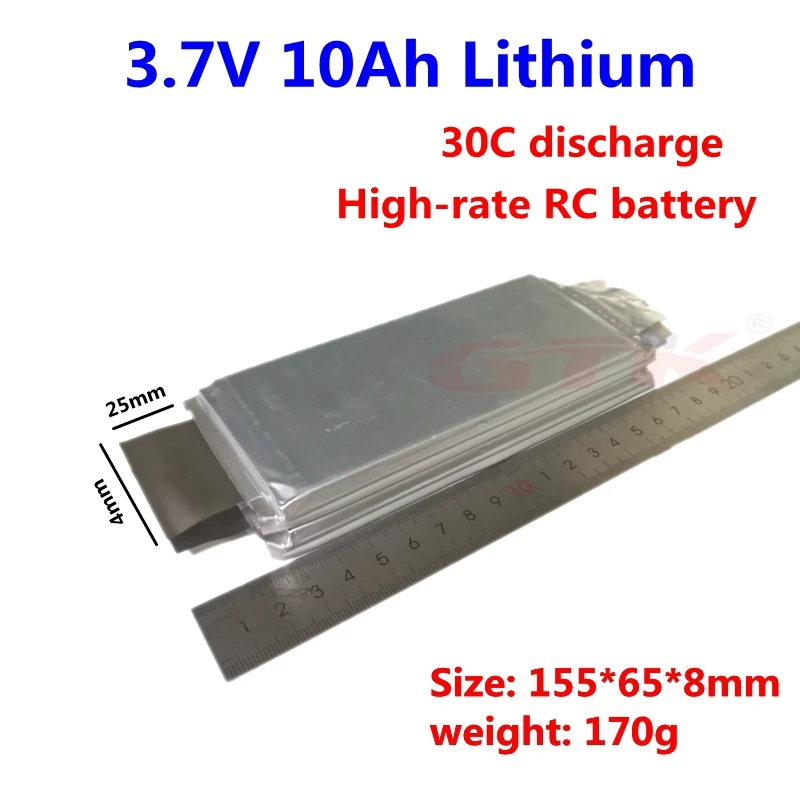 Литий-полимерный аккумулятор 3 7 в 10 А · ч разряд 30C 10000 мА для радиоуправляемых