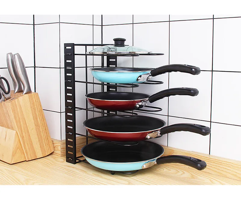 Support de Couvercle de Casserole Pliant Multicouche Créatif