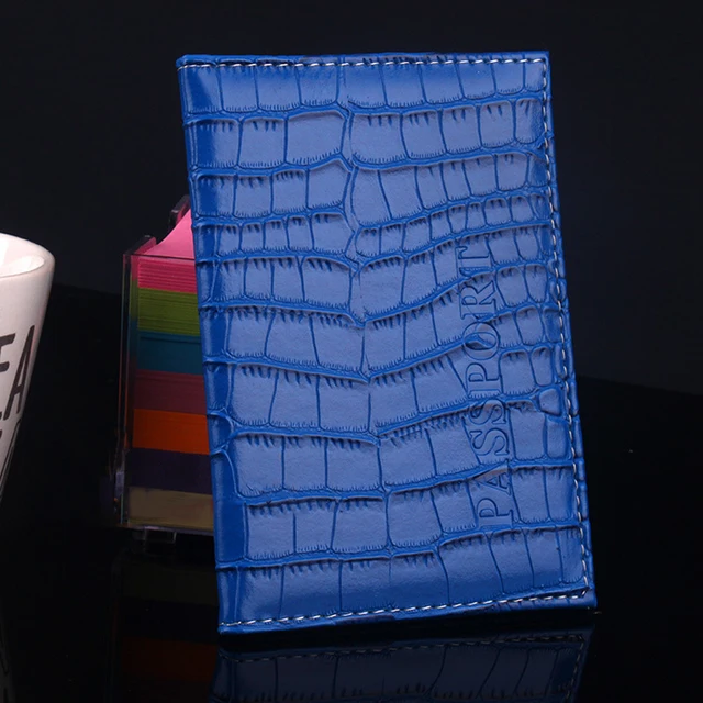 PU Leather Crocodile Pattern Passport Covers Travel Wallet Passports Cover ID Card Holder Unisex Credit Case porte carte 2