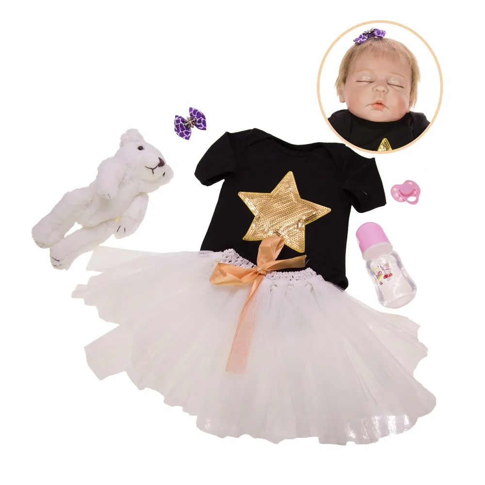 2" 57 см настоящая силиконовая кукла новорожденная девочка принцесса жива bebe reborn menina детальная краска куклы подарок