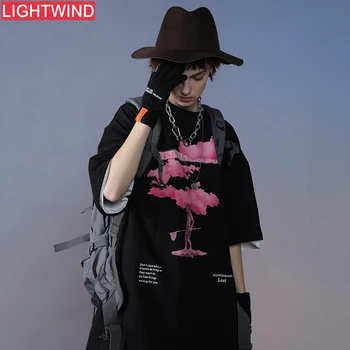 

2020 Streetwear Harajuku Tshirt Pink Cloud Hip Hop T Shirt Men Summer Short Sleeve T-Shirt Cotton Fashion Black Tops Tees HipHop